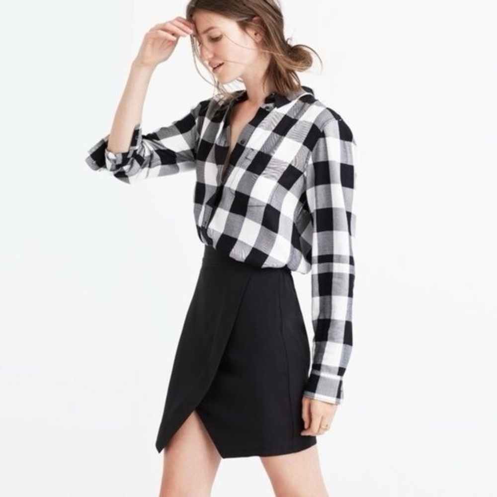 Nwt Madewell black silk short skirt